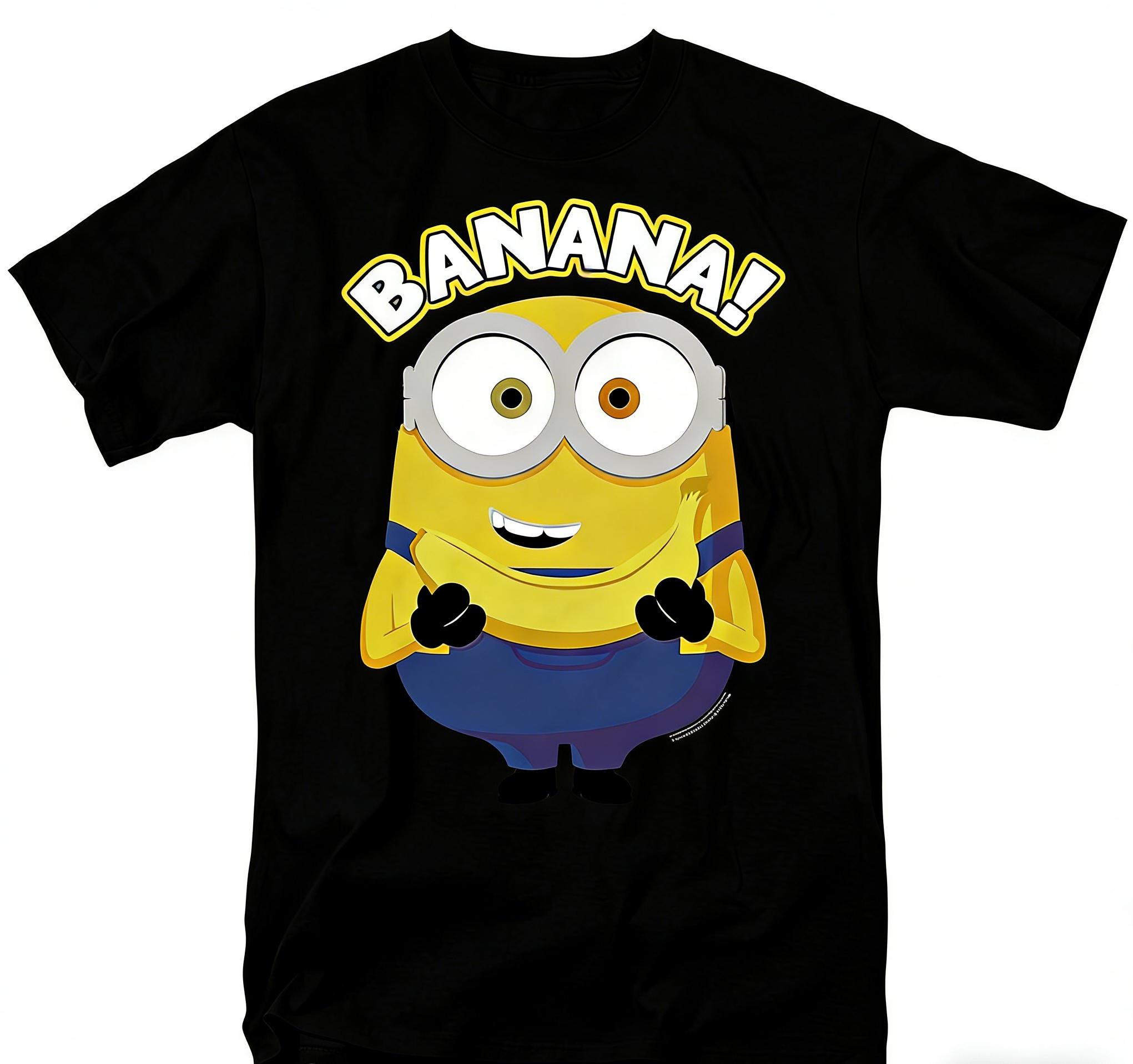 

2026 New Yellow Dwarf Print TShirt Daily Cartoon Short Sleeve Pure Cotton Round Neck S разноцветный