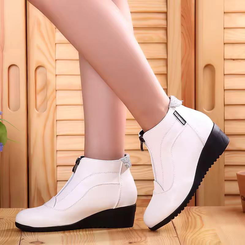 Spring Autumn Boots Women's Boots Wedge Heels Shoes Women Casual Shoes Zip Women's Shoes