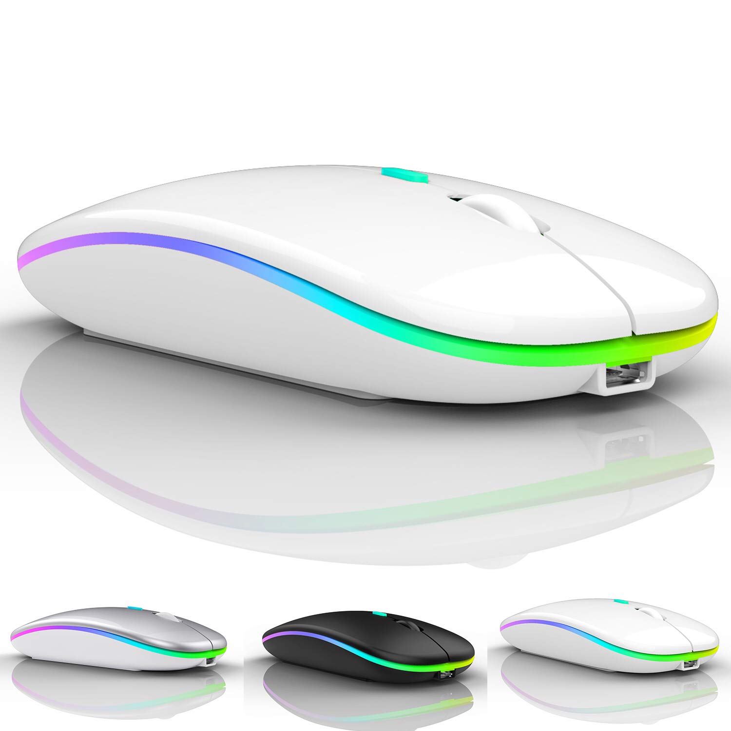 

Neises Bluetooth Mouse for MacBook MacBook and Laptops Rechargeable Wireless Mouse iPad, Air, Mac, Pro, Mini, iMac, - (White) білий