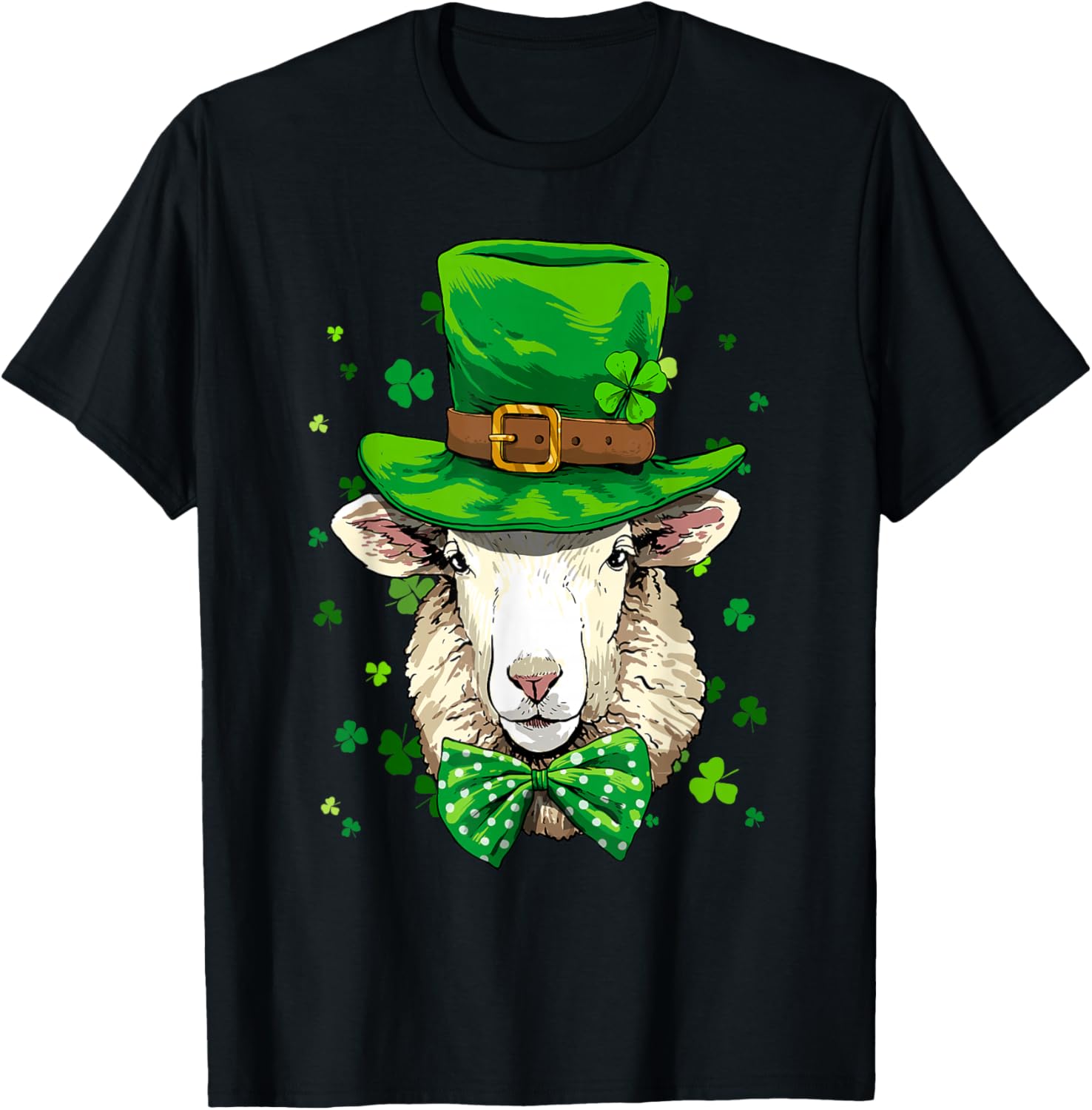 

Sheep Leprechaun St Patricks Day Graphic Tee Breathable Soft Cotton T-Shirt 4XL