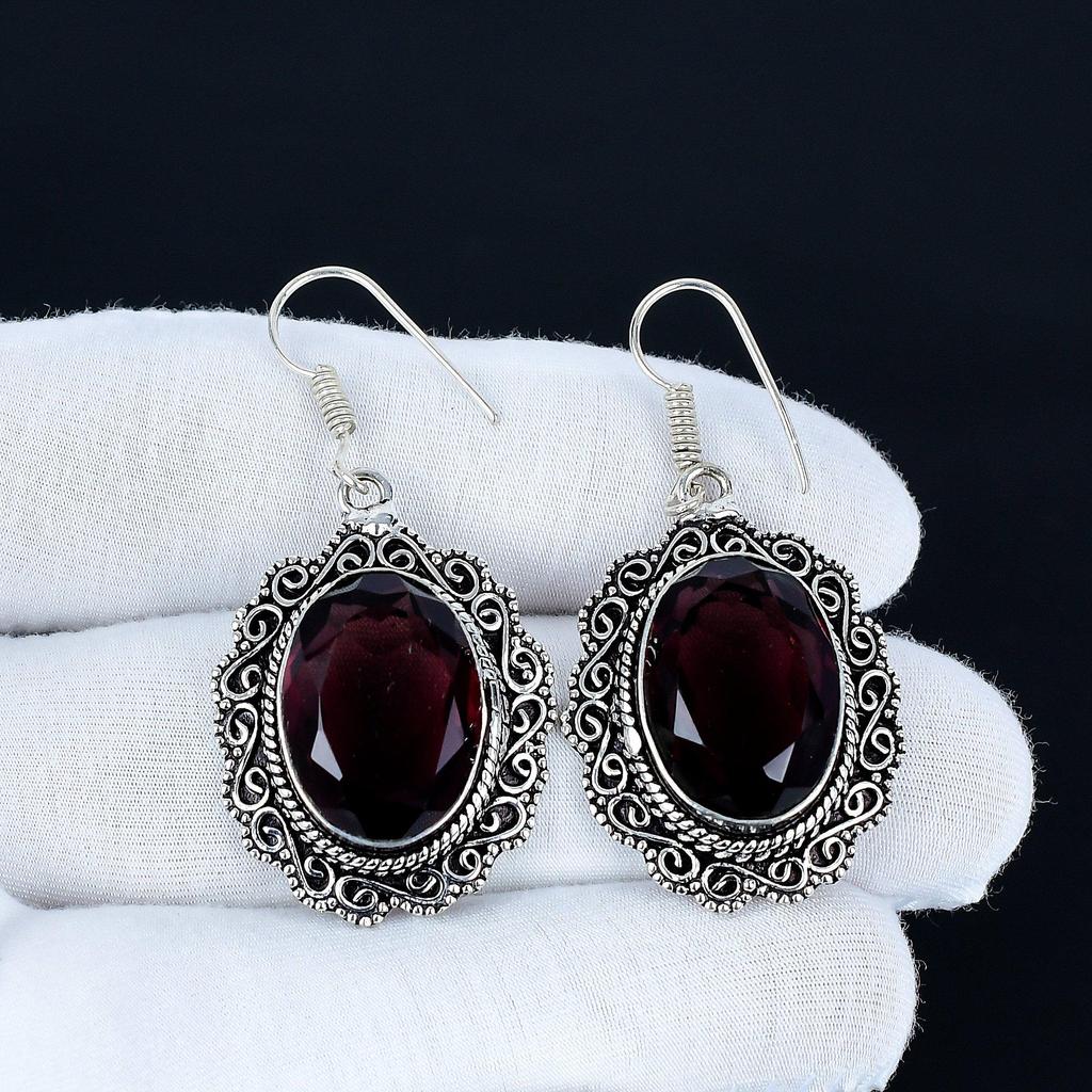 Pink Amethyst Gemstone Earrings, 925 Sterling Silver Earrings, Silver Earrings For Gift, Pink Amethyst Dangle Drop Earrings For Engagement Gifts