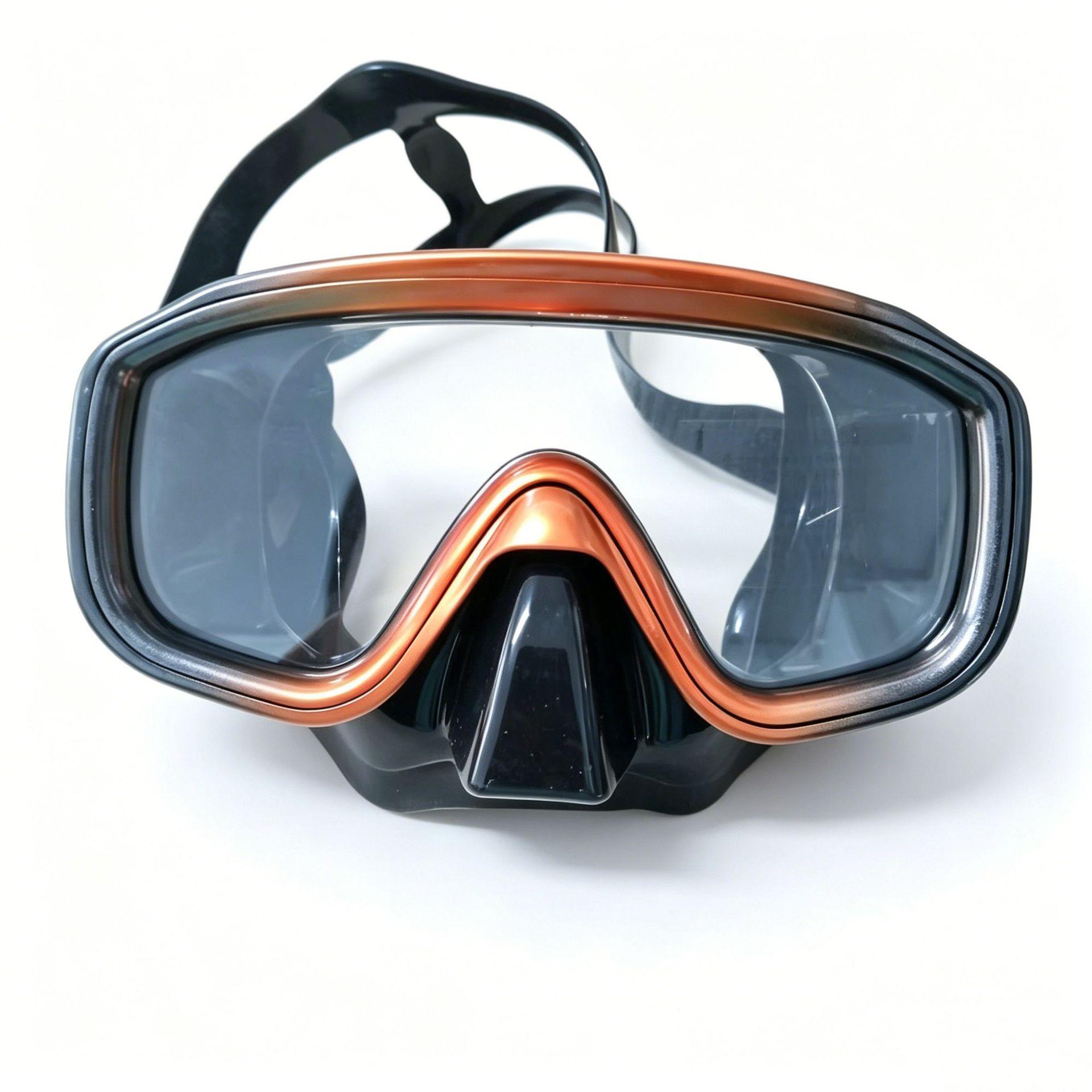 Tempered Glass Diving Goggles Fully Dry Leakproof Diving Mask Soft Silicone Practical Swimming Snorkeling Gear Black Gold