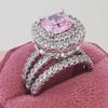 European & American Fashion Ring: Square Colored Diamond, Women's Daily/Wedding/Banquet R4898