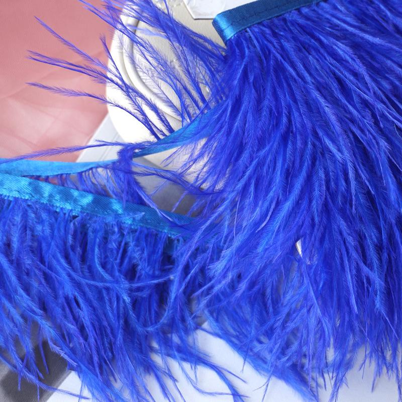Culoare Pene de Struț Margine Pânză 9-11Cm Rochie Decorațiune Modă Pânză de Pene Cu Franjuri Accesorii Îmbrăcăminte