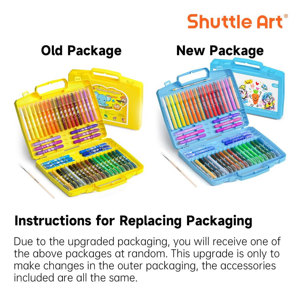 Shuttle Art Marker Pen Messy Easy To Can Be Used On Coloring Case Included Crayons, 48-Color Set, Retractable, Water-Based, Washable, Type, Safe,