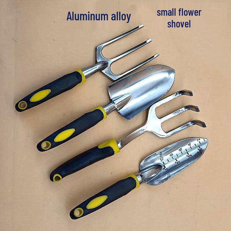 

4-Piece Aluminum Alloy Garden Shovel Set for Small Household Tasks Flower Shovel with Scale