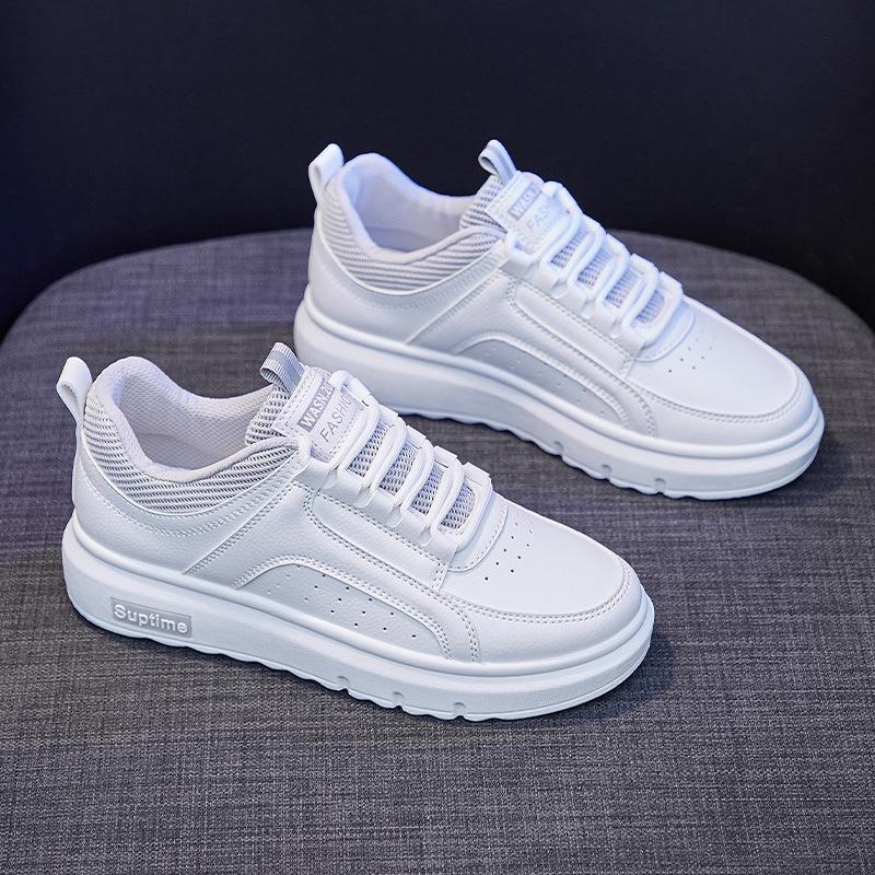 модные весенние женские кроссовки белые теннисные туфли женские туфли без застежек женские туфли на платформе балетки дышащие повседневные женские туфли из вулканизированной кожи 35 серый 4315₽