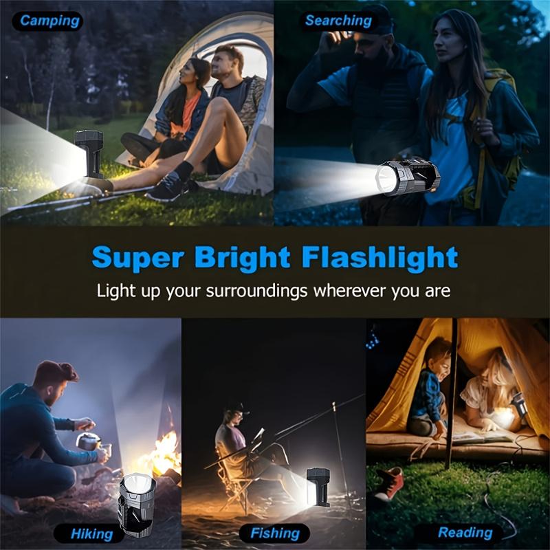 Solar Powered Handheld LED Flashlight with COB Side Light, Multifunctional Camping Light, Suitable for Outdoor Camping, Hiking, Fishing, and Hunting