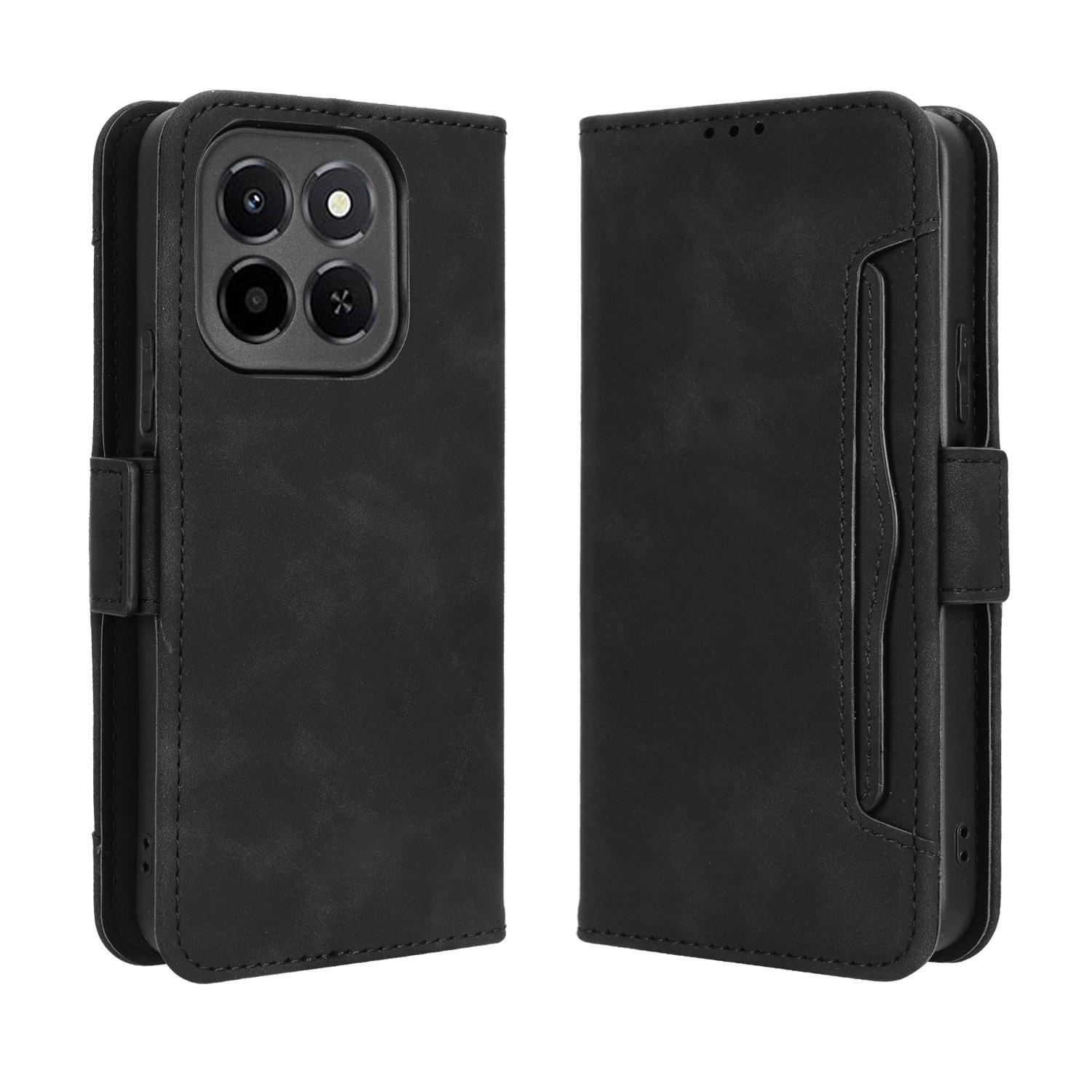 

For Honor X6c 4G Leather Case Phone Wallet Cover with Multiple Card Slots Black