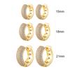 Luxury AAAA Zirconia Round Huggie Hoop Earrings For Women Geometric Ear Buckle Wedding Engagement Party Trendy Classic Zircon