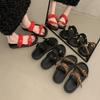 French Thick-soled Open-toe with Small Sandals To Wear Outside 2025 Summer New Casual Beach Beautiful Sandals Slippers