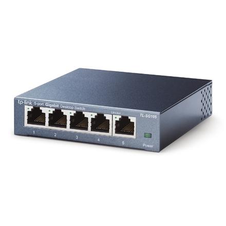TP-Link TL-SG105 5-Port Metal Gigabit Switch - Pepna - Nezen - 5 X 10/100/1000 - Desktop