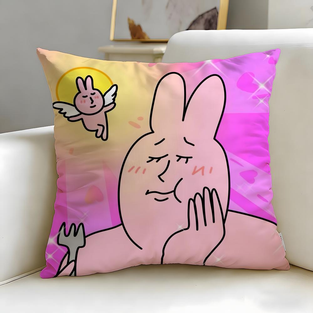Klassische Cartoon-Freund Hase Kissenbezug Weich Leicht zu Waschen Kissenhülle Vielseitig für Sofa Bett Reisen und Büro