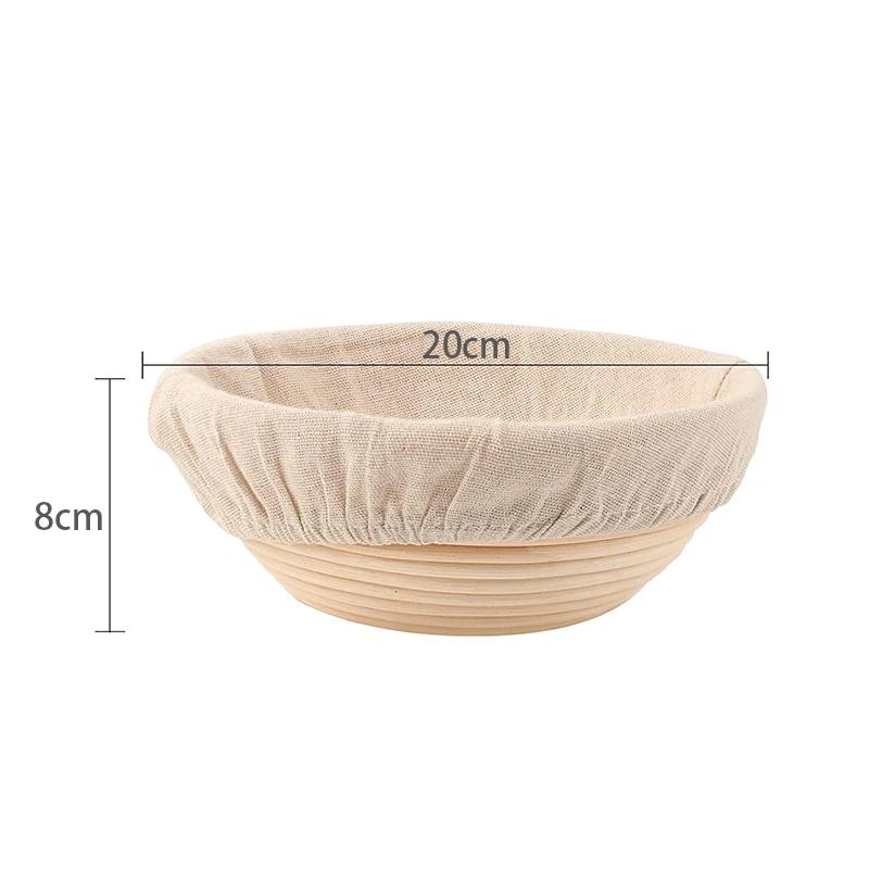 Bread Proofing Basket Round Oval Long Banneton Rattan Bread Dough Proofing Proving Rattan Basket with Linen Liner Cloth