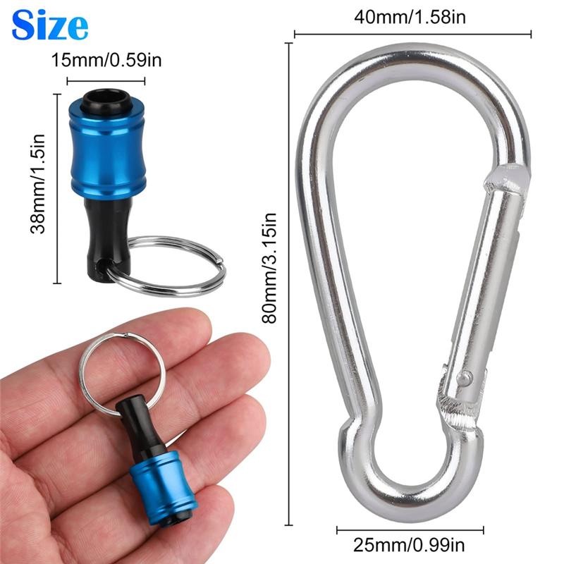 AD23-12Pcs 1/4 Inch Hex Shank Screwdriver Bit Holders, Keychain Extension Bar, Portable Fast Change Bit Holder Set