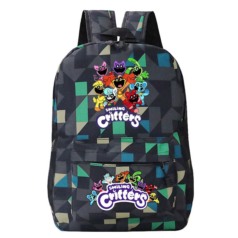 Smiling Critters Smiling Animals College Style Boys And Girls Junior High School Students School Bag Casual Backpack