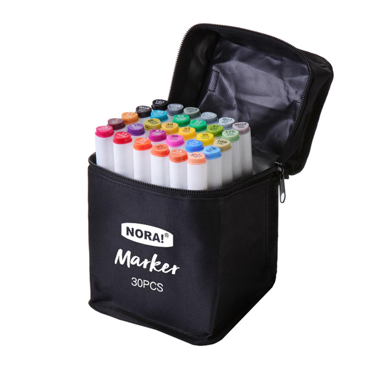 

Набор спиртовых маркеров 30/40/60/80 цветов, цветные ручки с двойным наконечником, тонкие художественные маркеры, упакованные в тканевый мешочек 30 colors