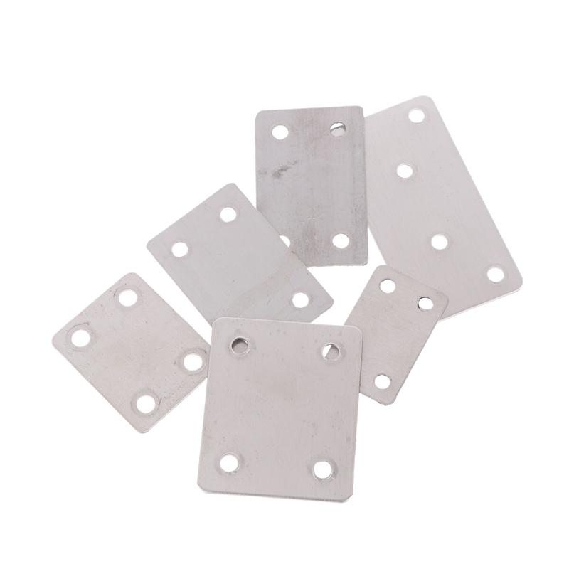 10Pcs Straight Four Hole Fixed Angle Bracket Stainless Steel Right Angle Bracket Furniture Fasteners Wood Shelves Cbinets