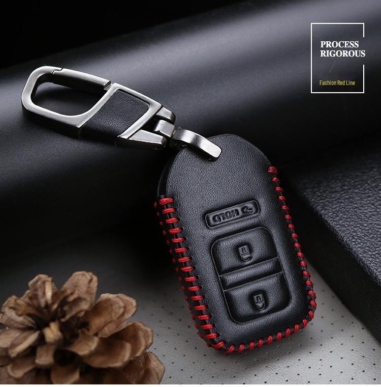 Genuine Leather Key Case for Honda Accord, Fit, Jade, Lingpai, XRV, Fengfan Models
