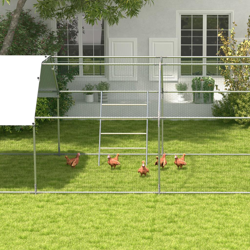 Chicken Perch for Coop, Wooden and Galvanised Steel Roosting Bar Jungle Gym, Chicken Roosting Ladder for Backyard Farm