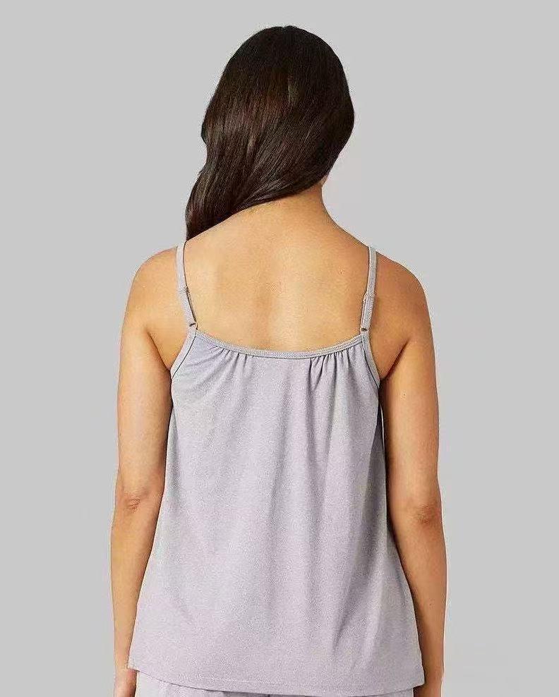 Plus Size Wire-Free Yoga Camisole with Integrated Cup