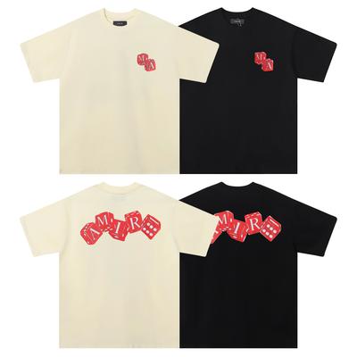 734 2025 Summer New Men's and Women's Loose High Quality Cotton Plus Size T-shirt Couple T-Shirt Alphabet Dice Printing