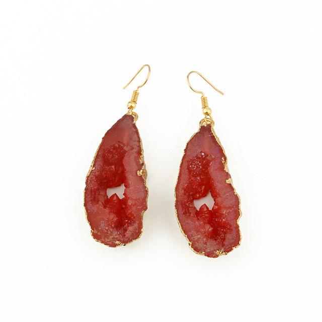 Pendientes de Caramelo Pendientes de Piedra Natural Imitación Pendientes Geométricos Colgante Pendientes de Resina