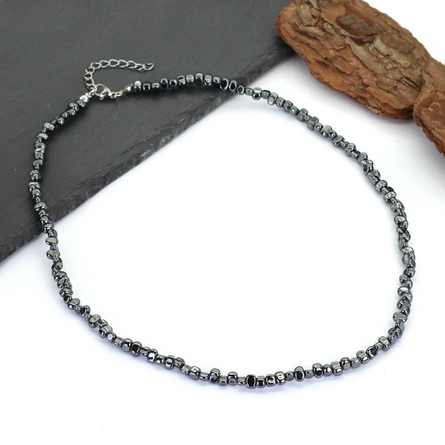 

Noter New Grade A Irregular Hematite Stone Bracelet Men 19 Inches Choker Collar Locomotive Cool Riding Neck Accessories Jewelry чёрный