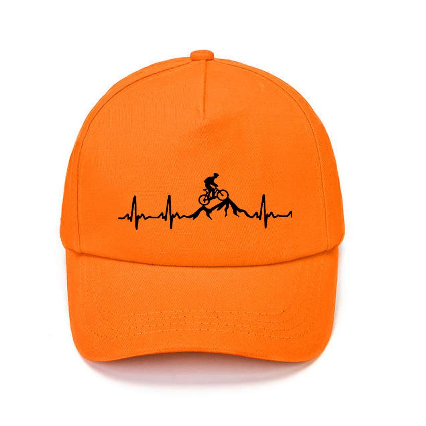 Mountain Bike Heartbeat Funny Black Cap Solid Color Baseball Cap Snapback Caps Casquette Hats Hip Hop Dad Hats Men Women Unisex
