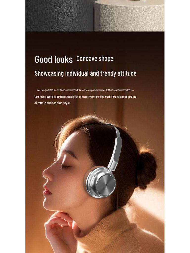 2025 Berlin Sound CR-20 Retro Over-Ear Wireless Bluetooth Noise-Cancelling Headphones with Long Battery Life