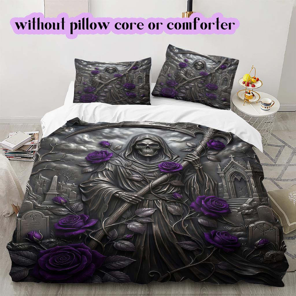 Mythical Characters Pattern Bedding Quilt Set Quilt Cover Pillowcase Home Decoration Birthday Gift (1 * duvet cover + 2 * pillowcase, without core)
