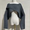 Short Knitted Sweater Women's Autumn Korean Version of The Umbilical Knitted Blouse