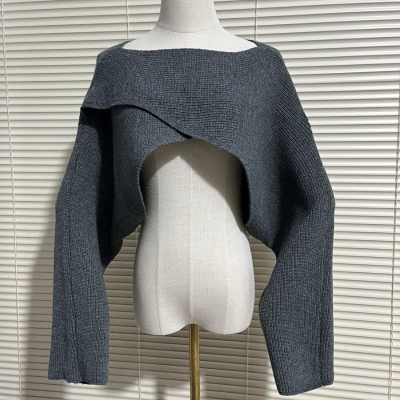 Short Knitted Sweater Women's Autumn Korean Version of The Umbilical Knitted Blouse