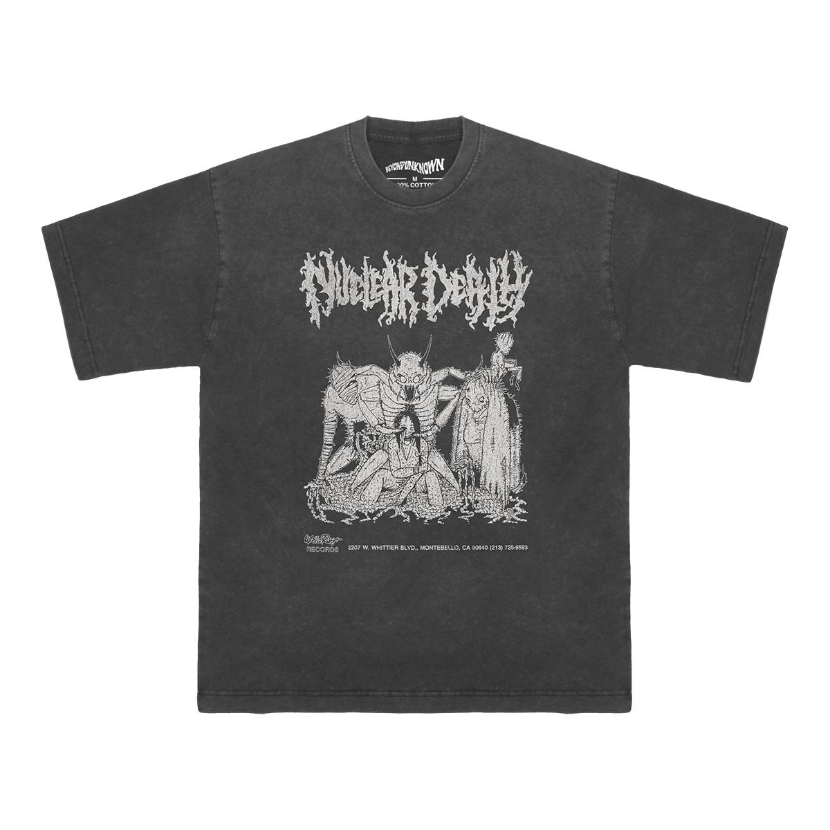 Nuclear Death TShirt Death Metal Grindcore Band Impetigo Repulsion Washed Cotton Summer Short Sleeves Mens Clothing Shirt S