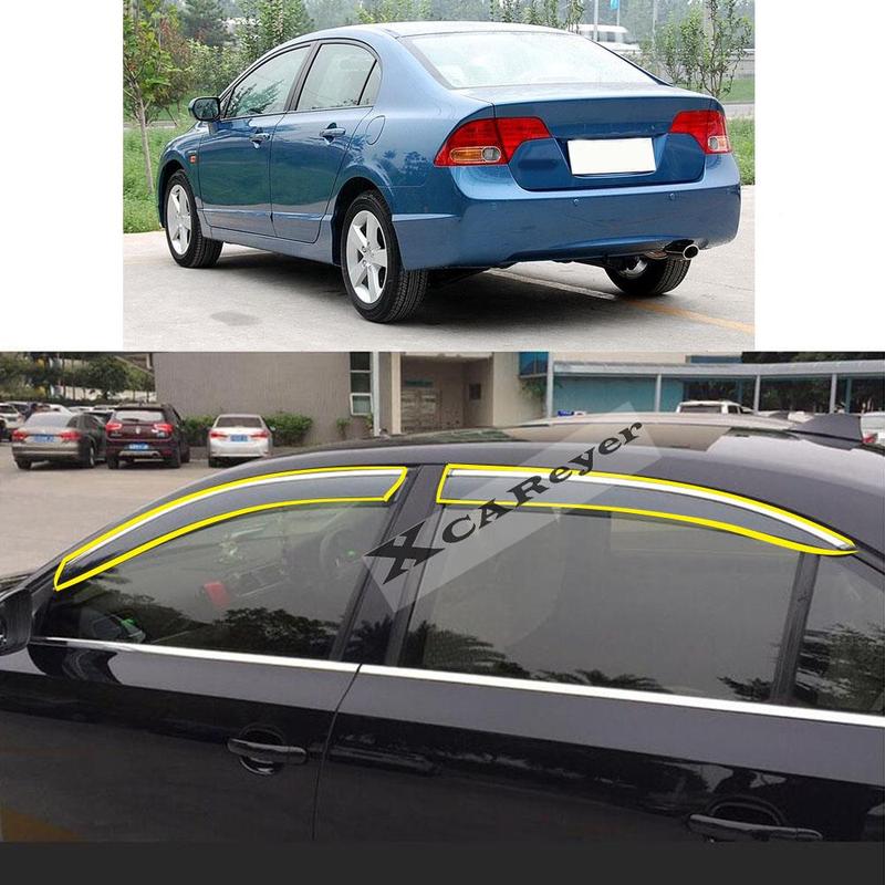 For Honda Civic Sedan 8th 2006 2007 2008 2009 2010 2011 Car Body Sticker Plastic Window Glass Wind Visor Rain/Sun Guard Vent
