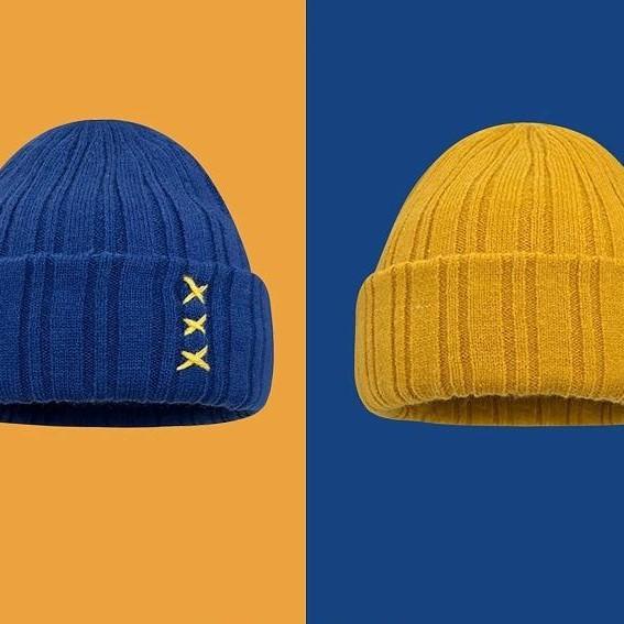 Women's Autumn and Winter Versatile Japanese Letters In Winter Baotou Ear Protection and Warm Cold Hat Men's Face Showing Small Knitted Hat