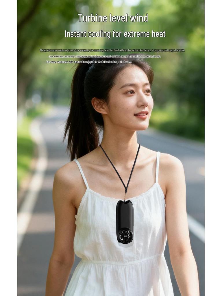 Portable High-Speed Neck-Hanging Mini Fan – Long-Lasting, Strong Wind, Desktop Turbine Design