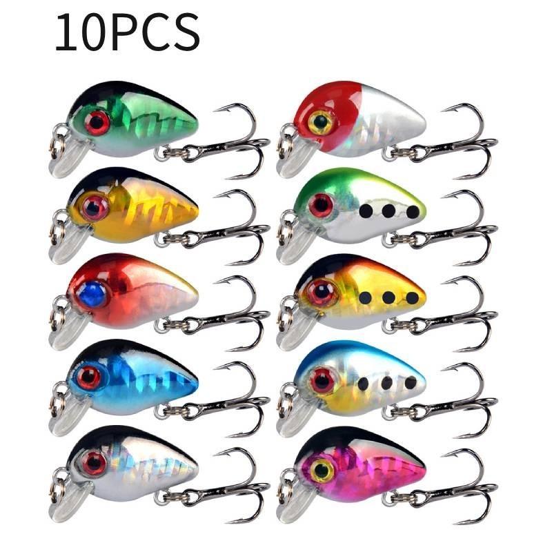 10pcs Fishing Lures Kinds Of Minnow Fish Bass Tackle Hooks Crankbaits Baits