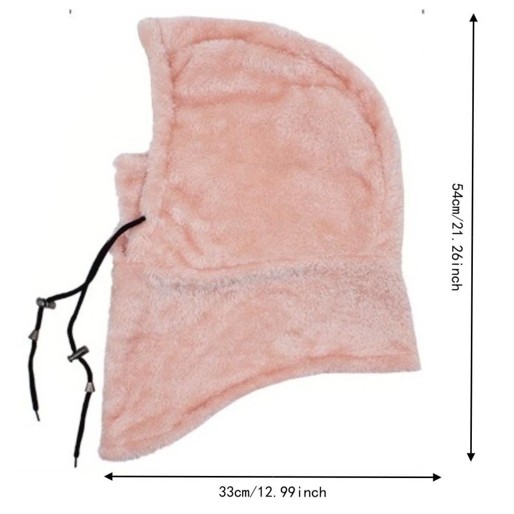 Windproof Plush Sherpa Hood Thickened Ski Mask Hat Fashion Face Cover Cap Outdoor Sports
