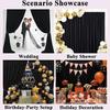 White Backdrop Curtain Wrinkle-Resistant Wedding Drape Black Background Cloth With Rod Pocket