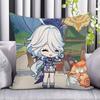Anime Game F-Furina Pillowcase Double-sided Cushion Cover Polyester Home Decor for Living Room Sofa Bedroom Bed
