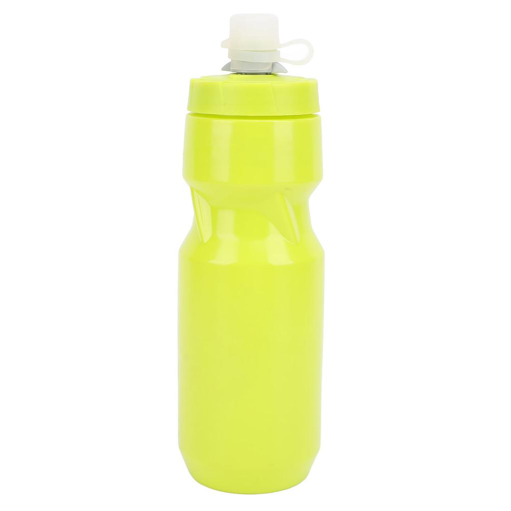 710ml Sports Water Bottle with Leakproof Lid Adjustable Outlet Valve Reusable PP5 Silicone Sports Water Cup for Gym and Outdoor Yellow Green