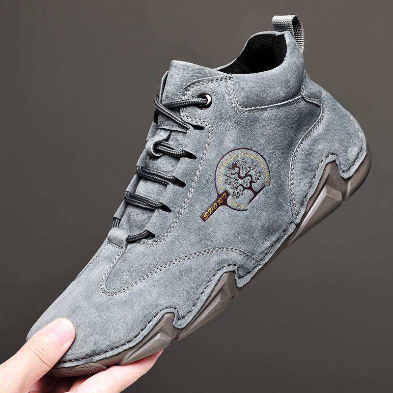 2024 new autumn and winter velvet cotton boots high top outdoor casual pigskin sports boots