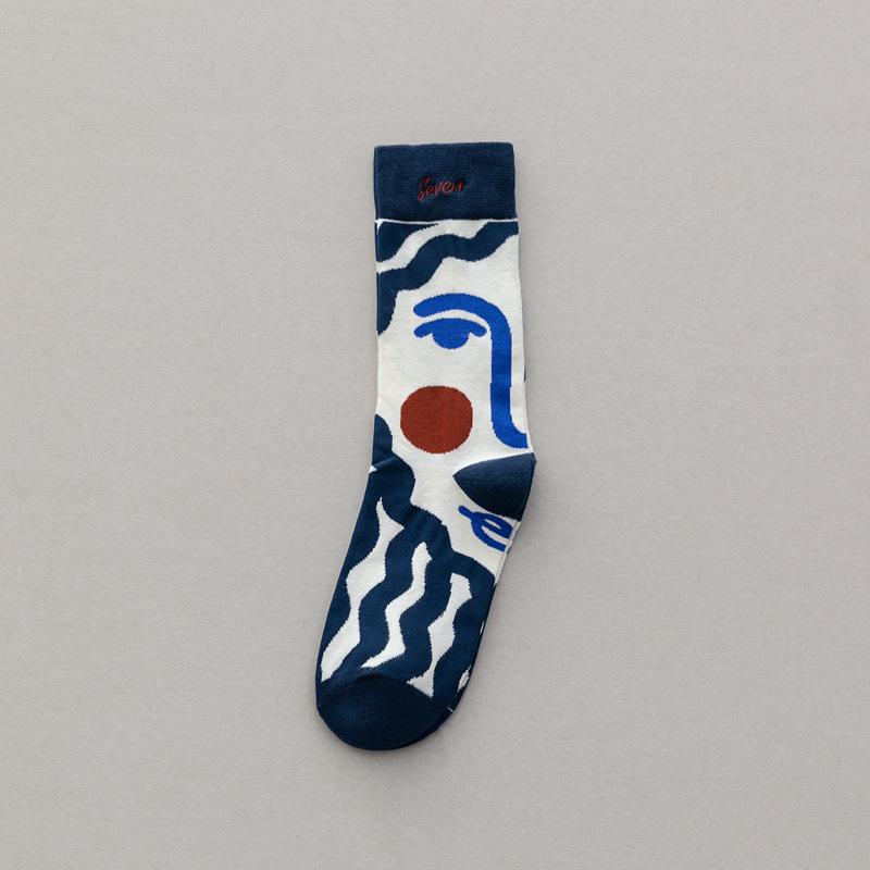 Personality Tide Socks Fashion Ins Trend Graffiti Sports Couple Socks In the Tube Letter Embroidery Cotton Socks