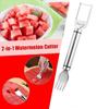 2IN1 Multi-Purpose Stainless Steel Watermelon Slicer Cutter Kitchen Fruit Cutting Fork Melon Scoops For Kitchen Accessories