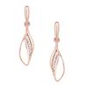 Estele Women's Leaf Earrings Rose Gold Plated Enamel