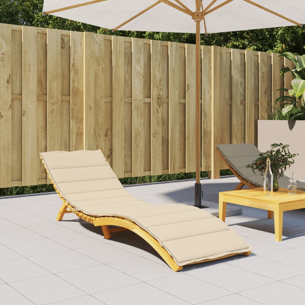 vidaXL Sun Lounger Cushion Beige 200x50x3 Cm Oxford Fabric