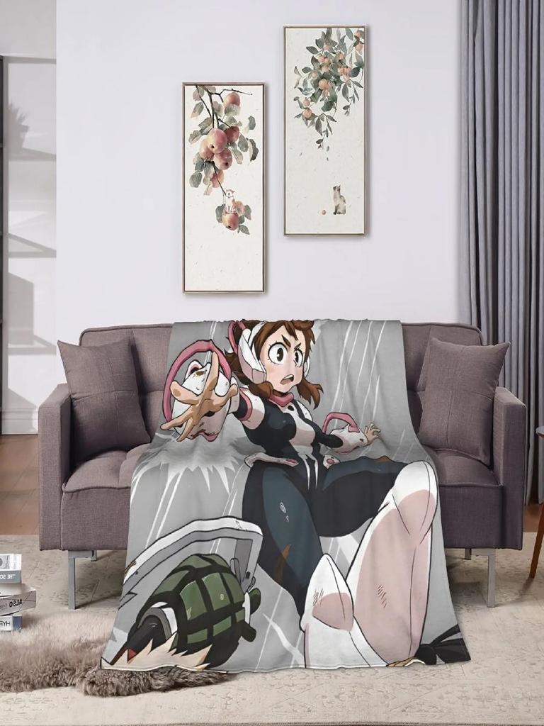My Hero Academia Boku Blanket Soft Warm Throw for Couch Chair Sofa Bed Graphic Bedspread for Boys Girls Spring Season