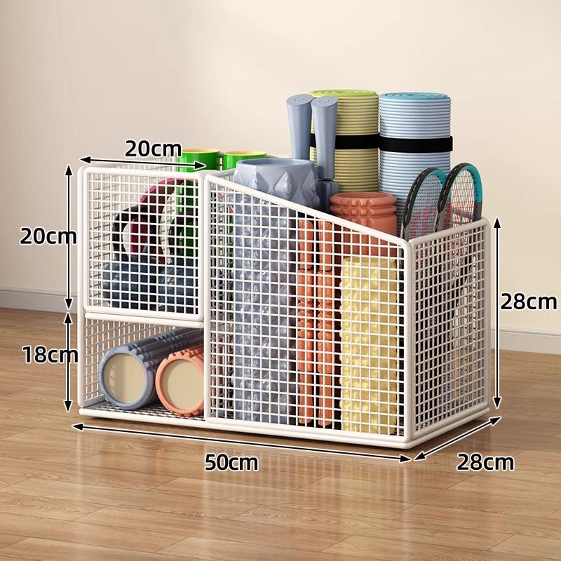 Estante de Chão para Armazenamento de Basquete e Prateleira de Brinquedos para Equipamentos Esportivos e Tapetes de Yoga