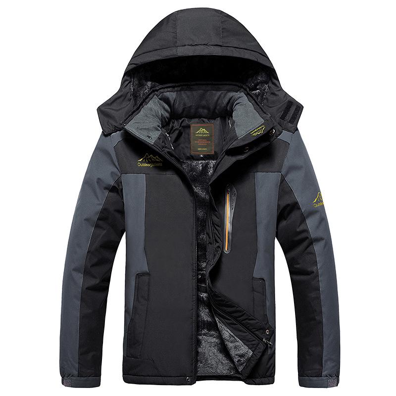 Men's 2026 Winter Ski Jacket with Thick Fleece Lining - Trendy, Cold-Resistant, Warm, Plus Size Outdoor Clothing for Mountaineering.